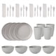thumbnail image 1 of Nvzi 28pcs Wheat Straw Dinnerware Sets for 4 - Lightweight Unbreakable - Microwave Dishwasher Safe - Perfect for Picnic, Dorm,Camping Plates Cups and Bowls Set -Grey, 1 of 5