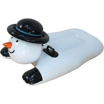 Snow Tube Snowman Inflatable Snow Sled with Sturdy Handles Cartoon Snow Sled for Kids Adults Christmas Holidays Winter Outdoor