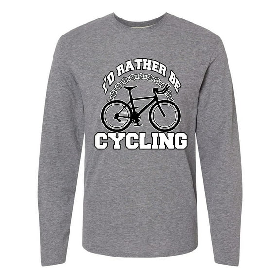 Inktastic I'd Rather Be Cycling Long Sleeve T-Shirt