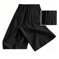 thumbnail image 5 of SAWOBUUN Men's Cotton Linen Pants Breathable Wide Leg Trousers Elastic Drawstring Waist Loose Fit Casual Summer Beach Pants, 5 of 9