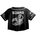 thumbnail image 2 of Lotusprinthandmade Personalized Scorpio Zodiac Crop Top Baseball Jersey XS-XL Multicolor, scorpio croptop baseball jersey, scorpio croptop baseball jersey for women, 2 of 5