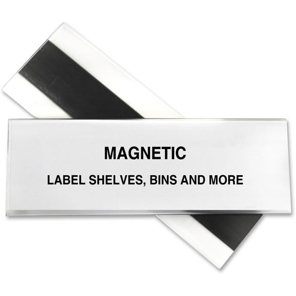 C-Line HOL-DEX Magnetic Shelf/Bin Label Holders, Side Load, 2" x 6", Clear, 10/Box -CLI87247