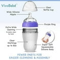 thumbnail image 3 of VivoBebé Anti Colic Baby Bottles -2 Pack, 8oz 3-6 Months -Dual Vent, Breast-Like Soft Silicone Nipple -PVC and BPA Free -Easy Clean -Microwave, Dishwasher Safe -Purple…, 3 of 5