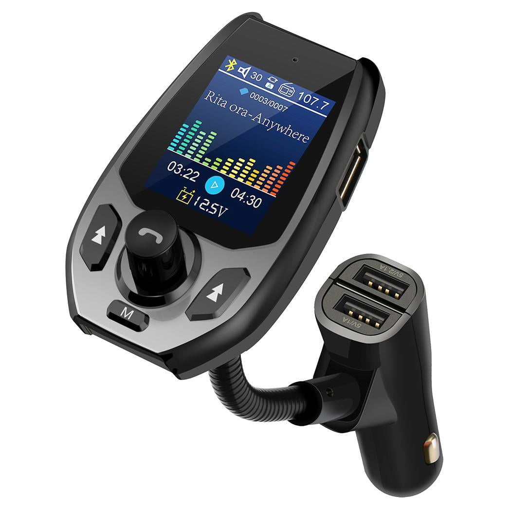 Sandistore Bluetooth Car Adapter Hand-Free Calling Support Micro SD Card//USB Flash Drive Wireless Bluetooth Radio Transmitter Adapter with Dual USB Charging Ports Bluetooth FM Transmitter for Car