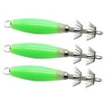 thumbnail image 3 of 3 piezas de anzuelos luminosos Zulema de calamar cebos de pesca fluorescentes con manga de sepia Verde, 3 of 8