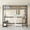 Twin + Brown + Metal + Bed Frame + Metal & Wood#40, variant on Space Saving Twin Loft Bed Frame with Desk and Storage, Metal & Wood Brown for Bedroom