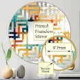 thumbnail image 3 of Designart "Chromatic Hexa Mirage I" Abstract Shapes Maze Round Wall Mirror - Abstract Oval Printed Decorative Mirror - Multiple Color Options, 3 of 5