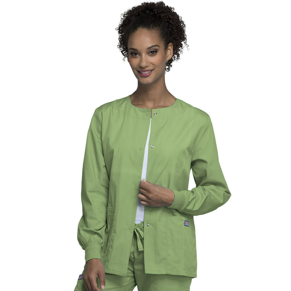 Cherokee Cherokee Workwear Scrubs Jacket for Women Snap Front 4350