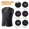 thumbnail image 3 of Chaleco negro con calefacción para hombre y mujer, chaqueta con calefacción por Usb, ropa térmica, chaleco de pesca, calentador corporal eléctrico de invierno, novedad de 2022, 3 of 4