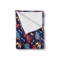 thumbnail image 2 of Dinosaur Soft Flannel Fleece Throw Blanket, 3 Different Cartoon Dinosaurs Funny Expressions and Bones Kids Theme, Cozy Plush for Indoor and Outdoor Use, 70" x 90", Navy Blue Orange Red, by Ambesonne, 2 of 6