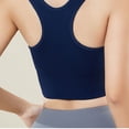 thumbnail image 4 of QualitChoice Tank Top Soft Shock Resistance Comfortable Chest Binder Widen Threaded Straps Breast Binders Running Dancing Travel Black Dark Blue, 4 of 6