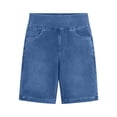 thumbnail image 6 of Swanpen Women's High Waist Stretchy Denim Bermuda Shorts, Elastic Waist Pull-On Biker Shorts with Pockets, 6 of 7