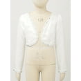 thumbnail image 3 of LiiYii Kids Girls Sequin Cardigan Dress Cover Up Long Sleeve Open Front Bolero Shrug Flower Cropped Jacket Ivory 16/170, 3 of 9