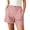 Red, variant on Striped Summer Shorts for Women Button Closure Elastic Waist Casual Shorts with Pockets