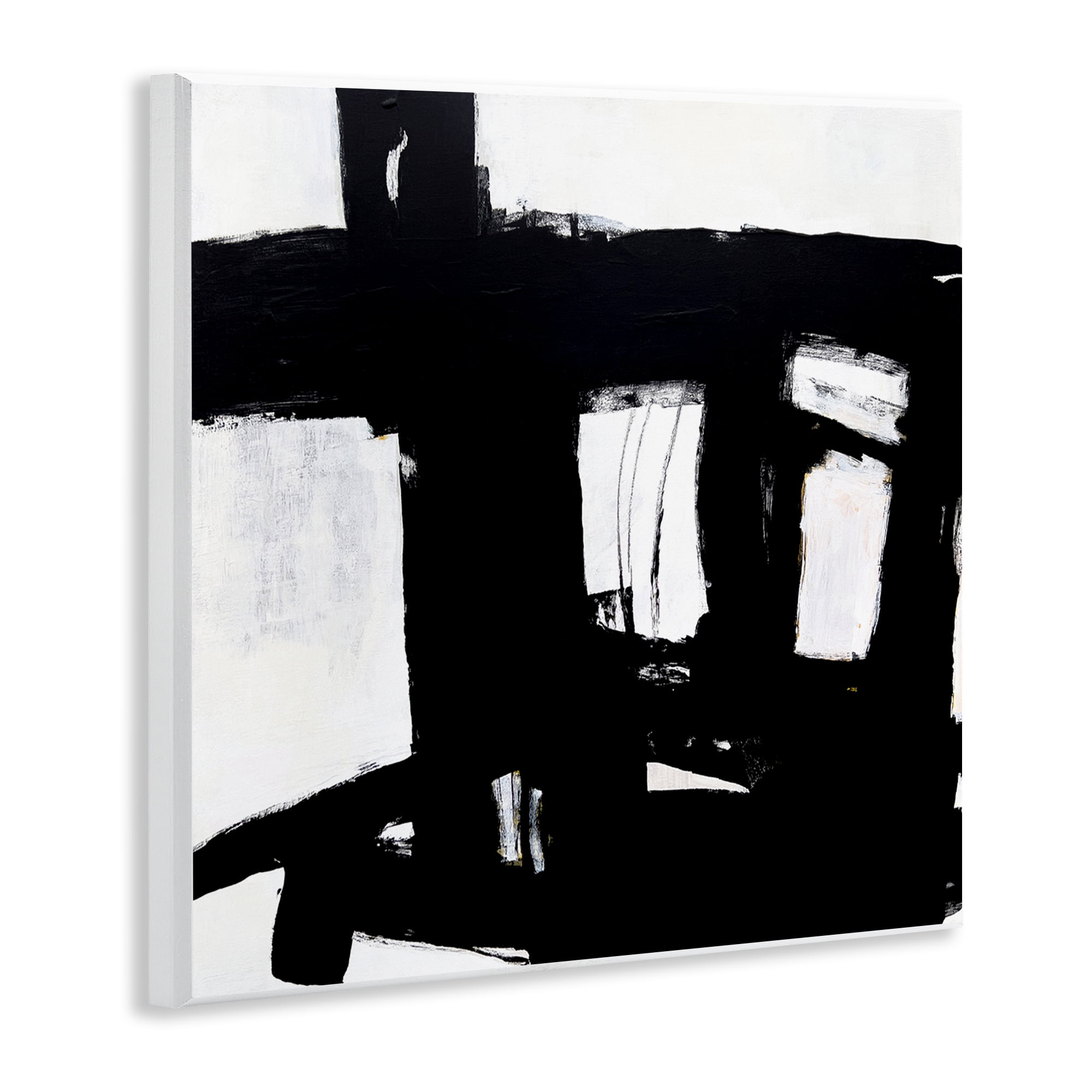 Stupell Industries Industrial Black Streaks Abstract Painting Unframed Art Print Wall Art, 12 x 12