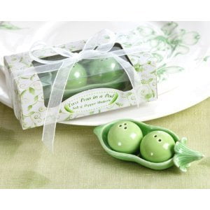 Peas In A Pod Salt And Pepper Shakers Two Peas in a Pod - Ceramic Salt & Pepper Shakers in Ivy Print Gift Box (pack of 9) by Kateaspen ()