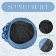 thumbnail image 4 of Zhengup Beret Hats, Summer Flower Denim Beret Hat Jean Berets for Women Girls, 4 of 7