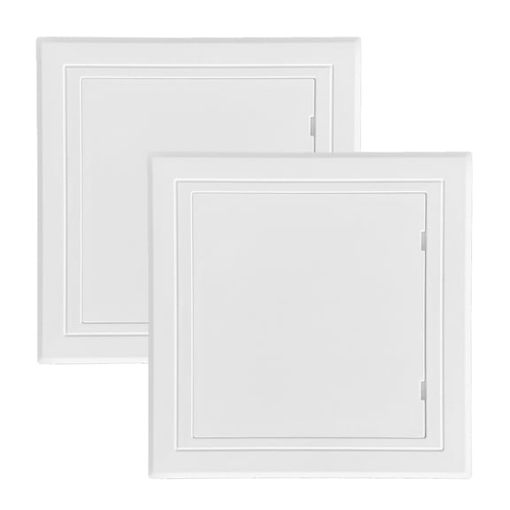 2pcs White Plastic Bathroom Hole Cover Set 150x150 cm Decorative Pipe Flange Panel Concealed Utility Access Door for Drywall Water Pipes