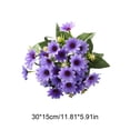 thumbnail image 3 of Plantas Verdes Artificiales De Plástico Flores artificiales de crisantemo y margarita de color púrpura para decoración de bodas y centros de mesa (1 unidad) Rkxzt, 3 of 9