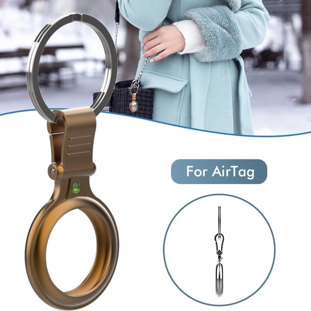 Estuche De Metal Con Llavero Estuche Protector Portátil Resistente A Los Arañazos Compatible Con Airtags Bluetooth Tracker Funda Protectora De Piel Cateissary EL017634-08