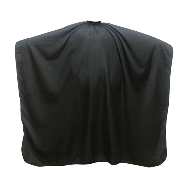 Capa de corte de pelo, capa de peluquero, envoltura de cuello lavable, suave, reutilizable, práctico corte de pelo Negro