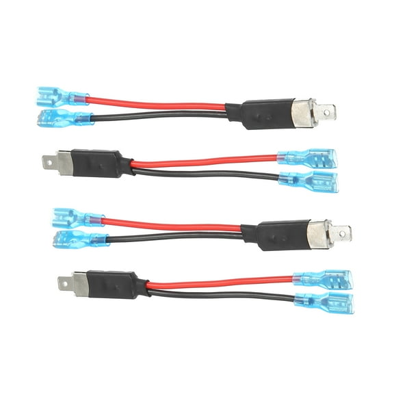 4 Pcs H1 Male LED Headlight Adapter Wiring Harness Socket Extension Converter Cable Universal for Car