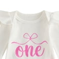 thumbnail image 5 of TOWED22 Baby Girl Clothes Newborn 0 3 6 12 18 24 Months Fall Outfits Ruffle Knitted Long Seeve Romper Top & Flare Pants Sets,Color: White,Size:12-18 M, 5 of 5