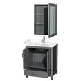 thumbnail image 2 of Wyndham Collection Sheffield 30" Marble Top Single Bathroom Vanity in Gray, 2 of 4