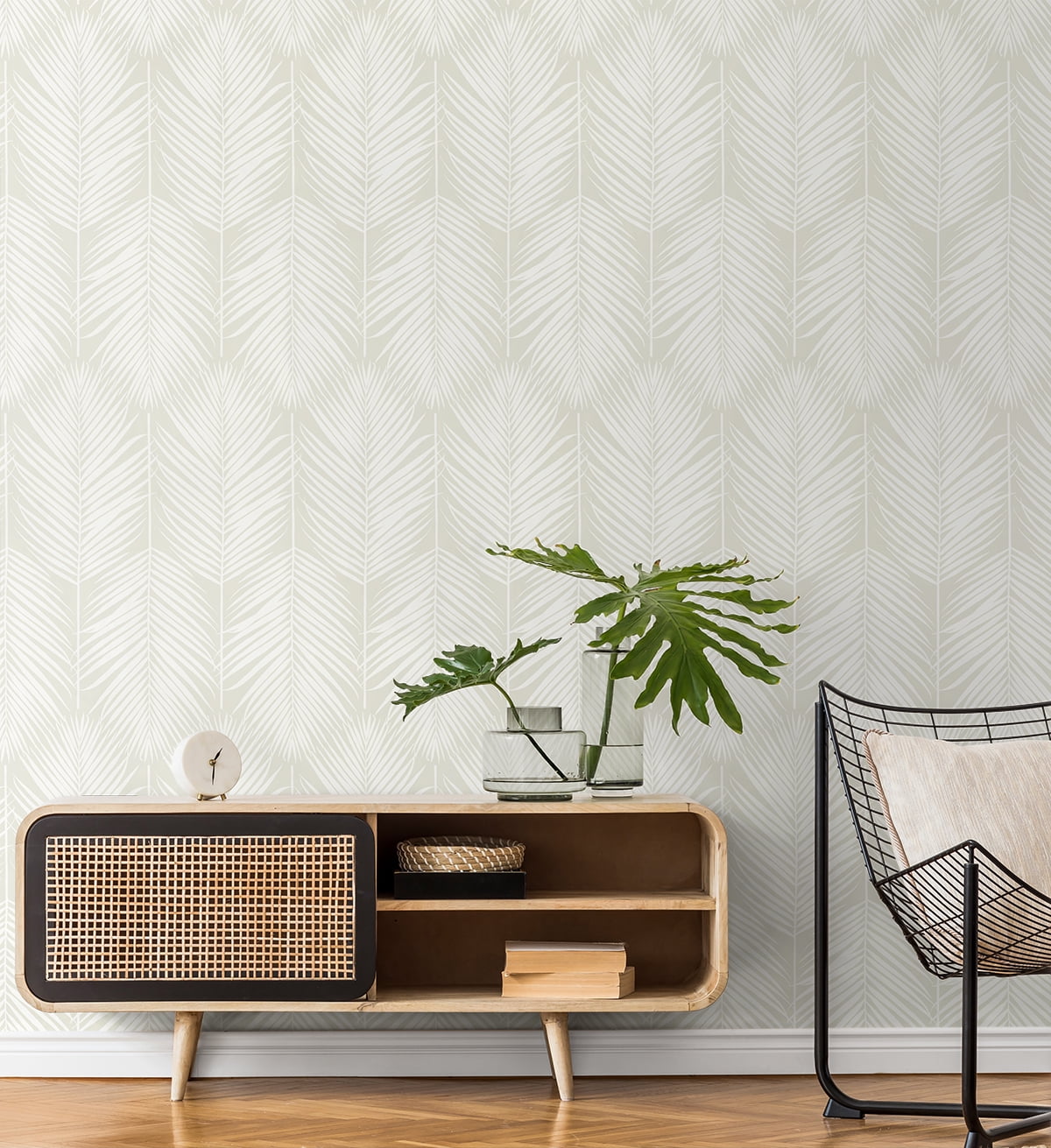 NextWall Sea Salt Palm Silhouette Peel and Stick Wallpaper