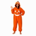 thumbnail image 2 of HTHLVMD Family Matching Pajamas, Matching Family Pajamas, Halloween Pumpkin Costume Onesie Orange Plush Jumpsuit Zip Up Hooded Pajama Cosplay Outfit for Family Trick Or Treat Wear, 2 of 4