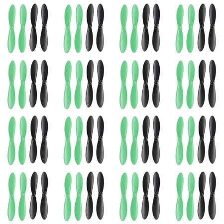 HobbyFlip Propellers Blades Black Green Set of 4 Props H107-A36 Compatible with Micro Drone Quad Rotor 16 Pack