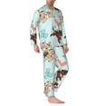 thumbnail image 2 of Gaeub Cute Pug Dogs Mens Pajamas Set Mens Sleepwear with Long Sleeve Top & Bottoms PJs-Medium, 2 of 7