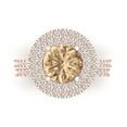 thumbnail image 2 of 2.68 ct Brilliant Round Cut Yellow Moissanite 14K Rose Gold Halo Solitaire with Accents Engagement Bridal Wedding Ring Band Set size 4.5, 2 of 7
