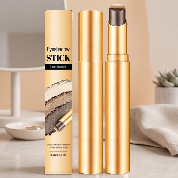 YiFudd Eyeshadow Stick Golden-Brown, Creamy Long-Lasting Blendable Eye Pencil with Vitamin E, Buildable Day & Night Wear, 1 Stick / 20g