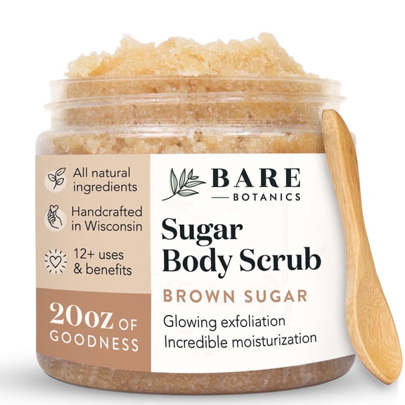 Bare Botanics Brown Sugar Scrub Coconut Vanilla Body Scrub 20 oz