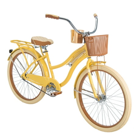Huffy 26' Nel Lusso Women's Cruiser Bike With Perfect Fit Frame, Yellow