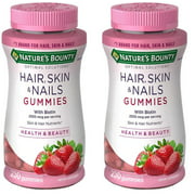 2 Pack Nature's Bounty Hair, Skin & Nails Gummies with Biotin - 230 gummies each