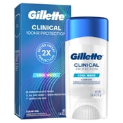 Gillette Antiperspirant Deodorant for Men, Clinical Protection Clear Gel Cool Wave Scent, 2.6 oz