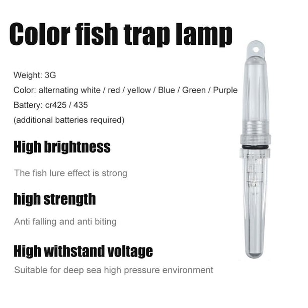 Flash LED luces subacuáticas señuelo de pesca cebo que atrae la lámpara de peces nocturnos Tmvgtek pescar