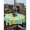 thumbnail image 2 of Outdoor Tablecloth with Umbrella Hole for Patio/Picnic/Party/Camping, Sliced Lemon Waterproof Table Cloth Round Cover Washable, Simple Summer Tropical Green (Dia 54"), 2 of 8