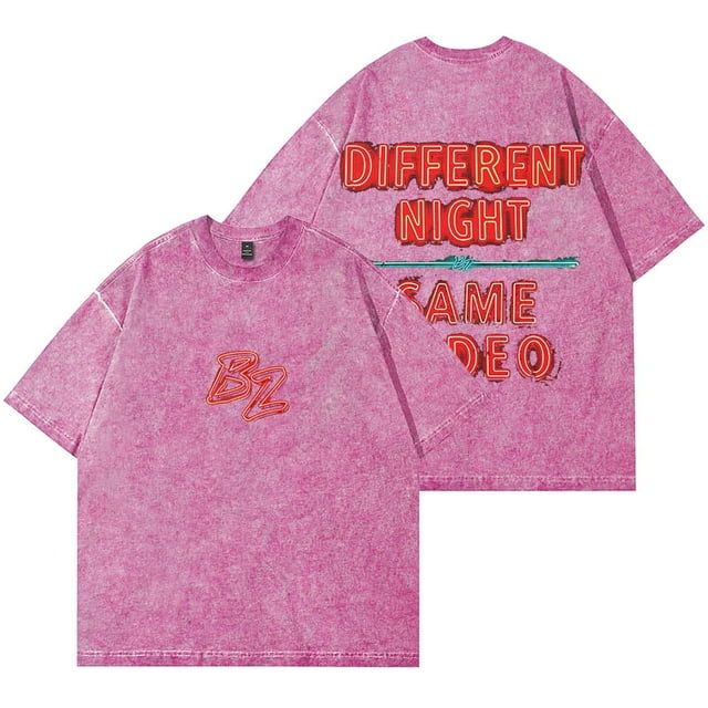 Bailey Zimmerman Different Night Same Rodeo Merch - Cotton Blend Print Washed T-Shirt Short Sleeve Unisex,L,Style 7