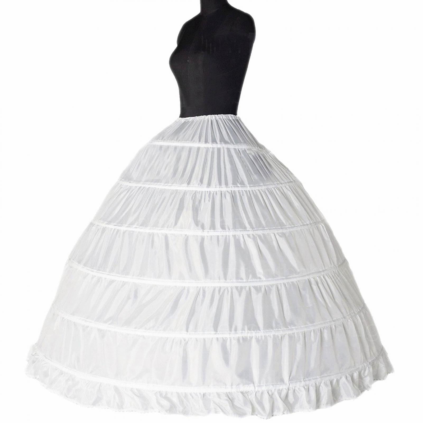 White/Black 6 HOOP Wedding Dress Ball Gown Crinoline Petticoats Prom Bridal Slip 