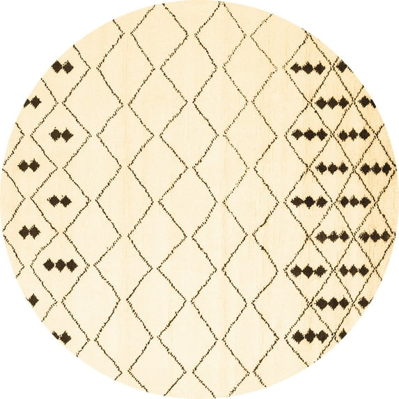 Ahgly Company Indoor Round Trellis Brown Contemporary Area Rugs, 4' Round