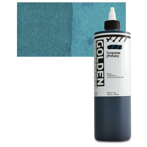 Golden High Flow Acrylics, 16 oz, Turquoise Phthalo