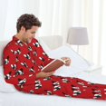 thumbnail image 5 of KLL Bulldog Red Sleepwear Mens Flannel Pajamas,Long Cotton Pj Set, 5 of 7