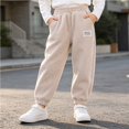 thumbnail image 4 of Edvintorg Winter Sweatpants for Girls Fashion Elastic Waist Casual Corduroy Joggers Pants with Pockets Girls Clothes 1-13 Years, 4 of 7
