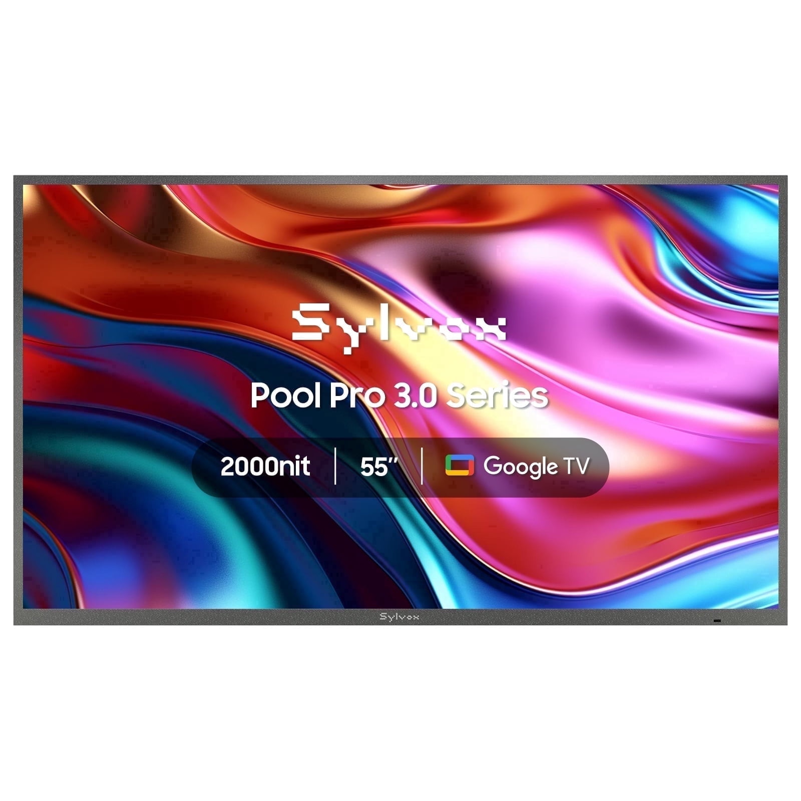 SYLVOX 55 inch Outdoor Smart TV, 2000 Nits 4K UHD HDR 10 IP56 Waterproof Google Television with Dolby Atmos, Voice Remote,Chromecast, Pool Pro 3.0