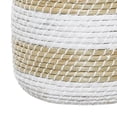 thumbnail image 6 of DecMode 13", 17"H Brown Seagrass Handmade Woven Two-Toned White Storage Basket with Matching Lids, 2-Pieces, 6 of 13