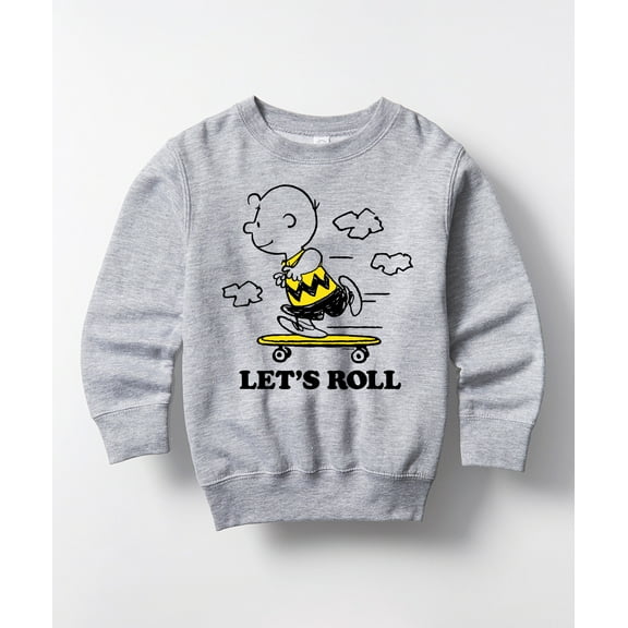 Peanuts - Let's Roll - Toddler And Youth Crewneck Fleece Sweatshirt
