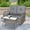 Gray Wicker/Gray Cushion, variant on 2-Person Outdoor Glider Bench Patio Double Swing Rocking Chair with Glass-Top Coffee Table, Patio Glider Wicker Porch Loveseat Seating Patio Steel Frame Chair Set with Cushion, Navy Blue